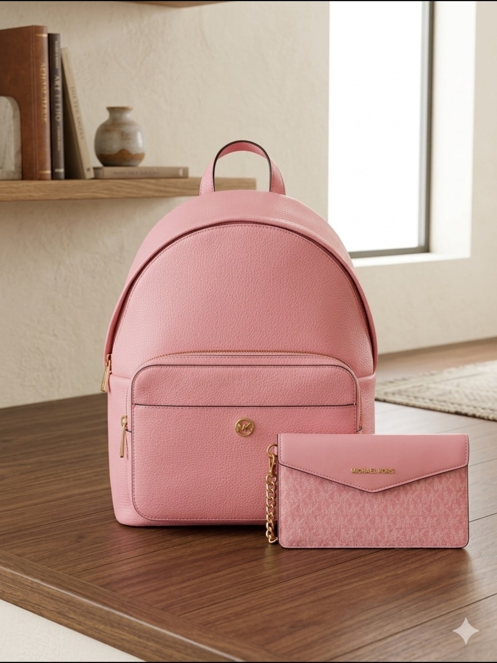 Michael Kors Maisie Medium 2-in-1 Backpack Leather Carnation Pink (NWT)
